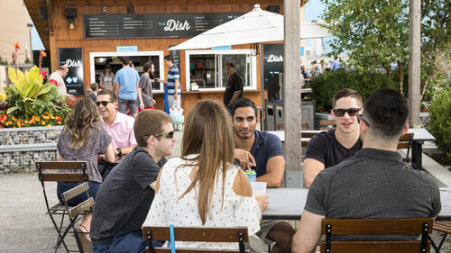Group Enjoys Outdoor Ice Cream at Clinton's Dish