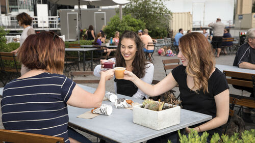 Group of Three Girls at Clinton's Dish