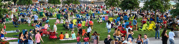 Crowd Spending an Evening on Lawn