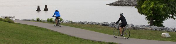 People Biking Along Outer Harbor