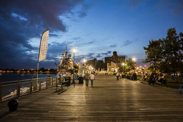 Enlarge image: Boardwalk in Buffalo, NY at Night