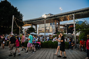 Enlarge image: Nighttime Crowd at Boardwalk
